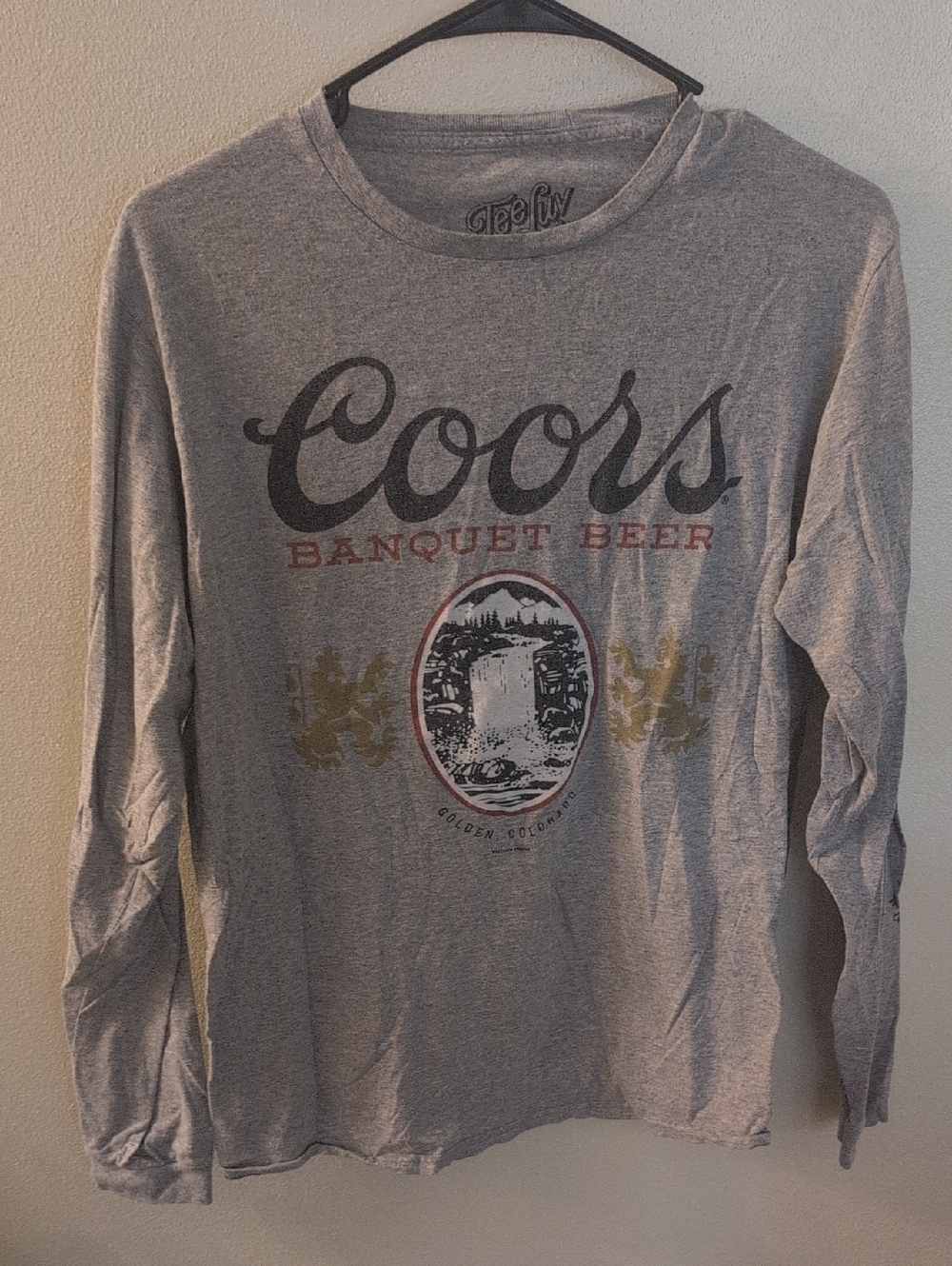 Coors Banquet Beer Grey Long Sleeve Graphic Tee